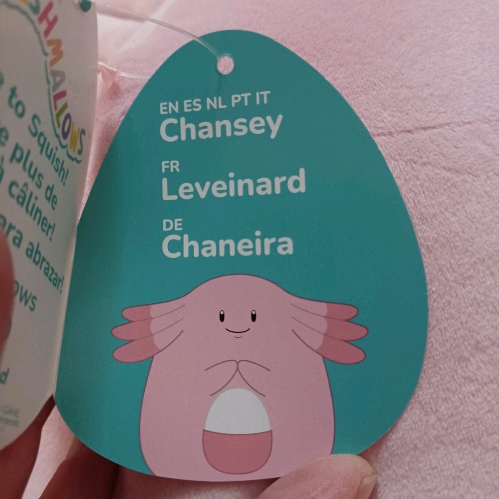 Squishmallows Pokemon Chansey 10 Inch Pink Plush Stuffed Animal New With Tags - Picture 10 of 16